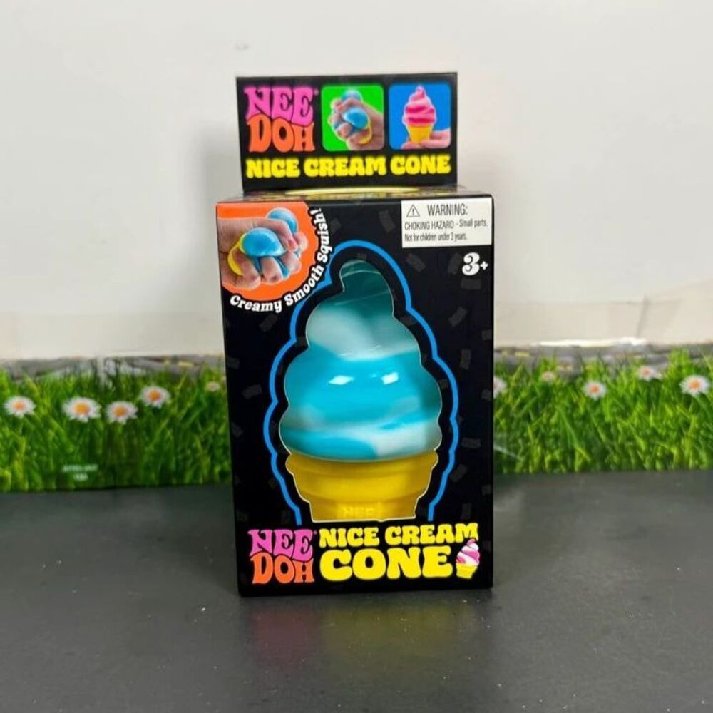 NeeDoh Nice Cream Cone Ice Cream Squishy Toy 2026 Schylling Authentic Blue.